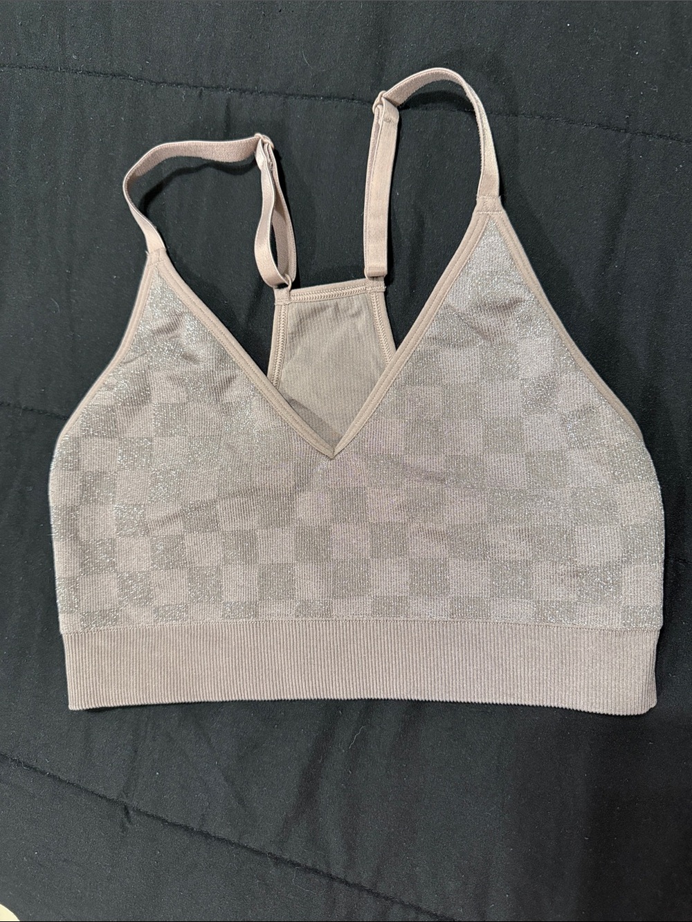PINK Victoria's Secret Taupe Checkered Seamless Bralette